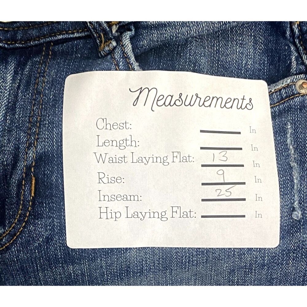 ZARA Cotton Skinny Mid Rise Distressed Stretch Casual Jean Hem Side Slits 2 Blue - Picture 9 of 15